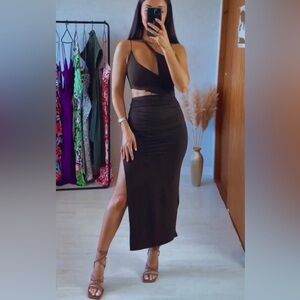 Zara cut out ruched dress